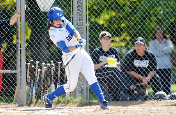 Courtesy of Billiken Media Relations. SLU’s softball team played five games in just three days last weekend, winning three and losing two.