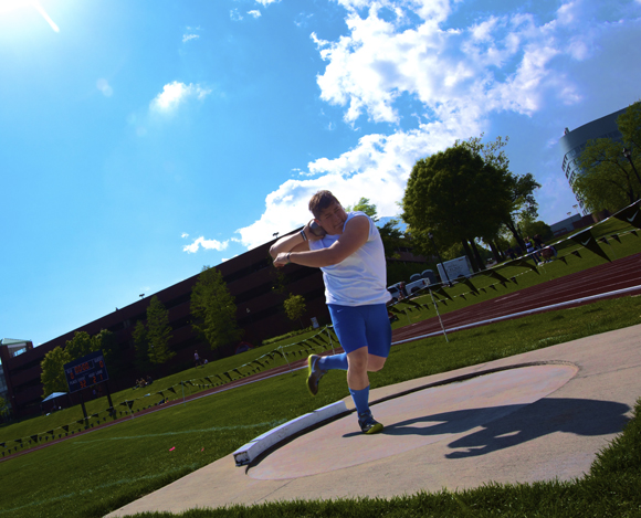 SLU’s track and field team competed for the first time on their own campus this past. Sam (Fangu Wu) / Staff Photographer  weekend after years of traveling around the country. 