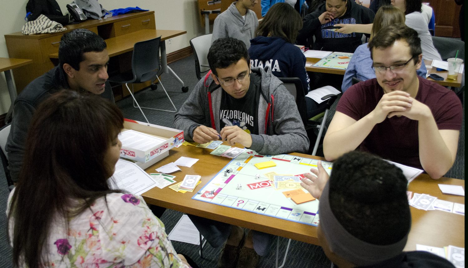 Oppression Monopoly: Students play Monopoly with a twist as part of Oath Week.
Wolf Howard / Photo Editor