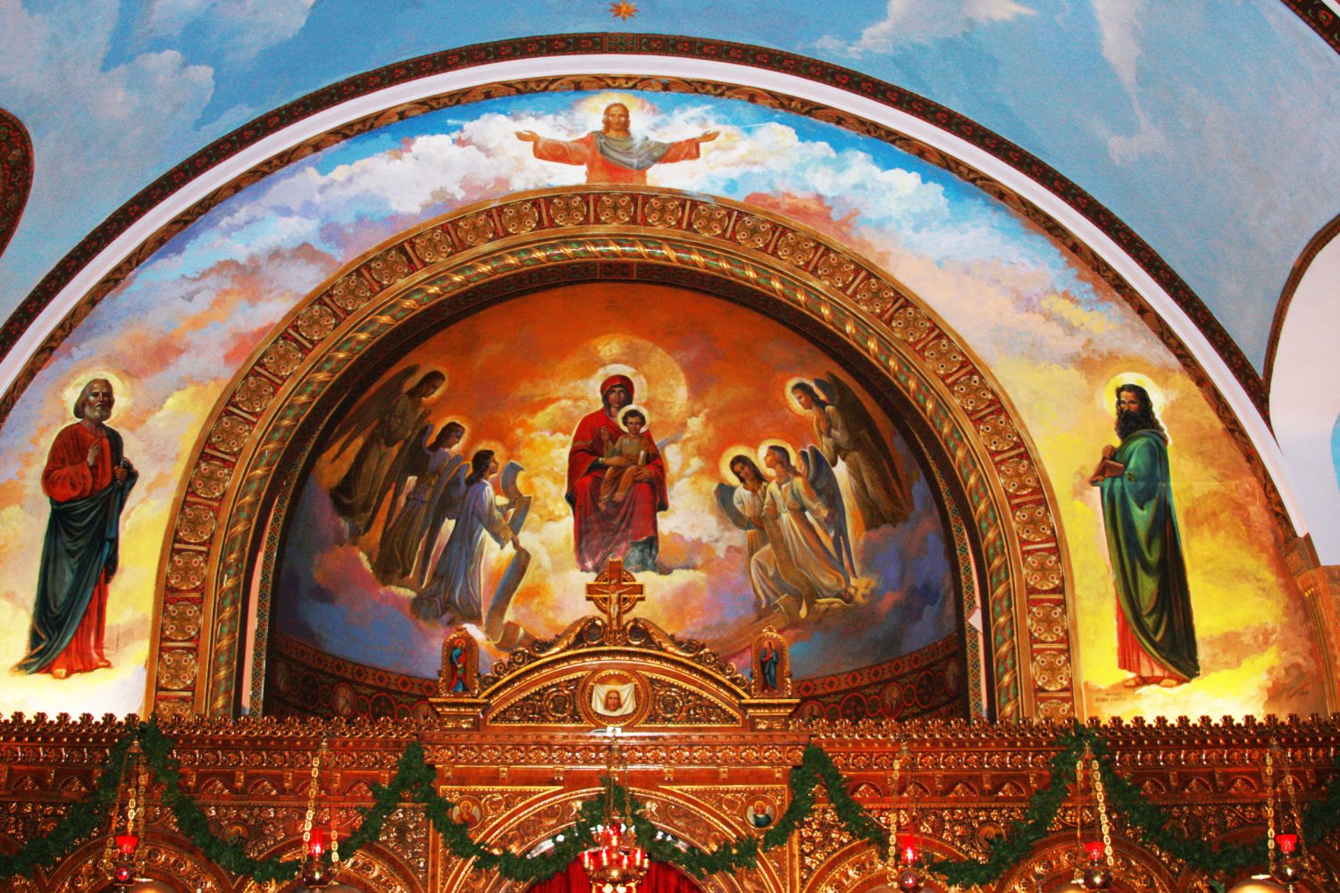 St. Nicholas: Frescoes adorn the interior of this Eastern Orthodox church. Adnan Syed / Staff Writer 