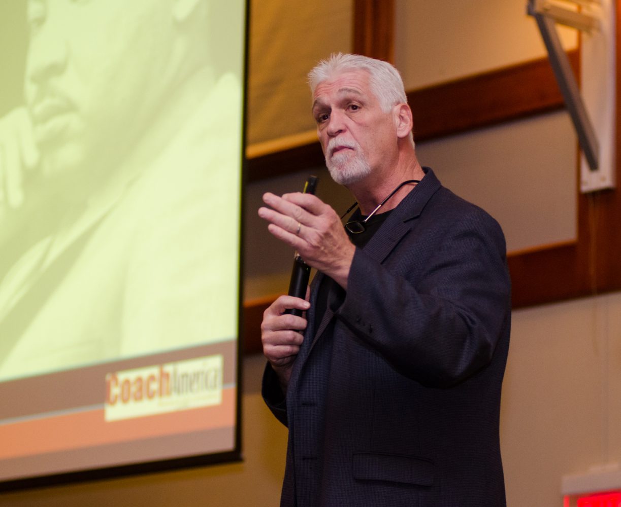 Recovering from the three lies: Joe Ehrmann speaking on his struggle in recovering from an abusive father who he says gave him all the wrong ideas about manhood.

Ryan Quinn/ Photo Editor