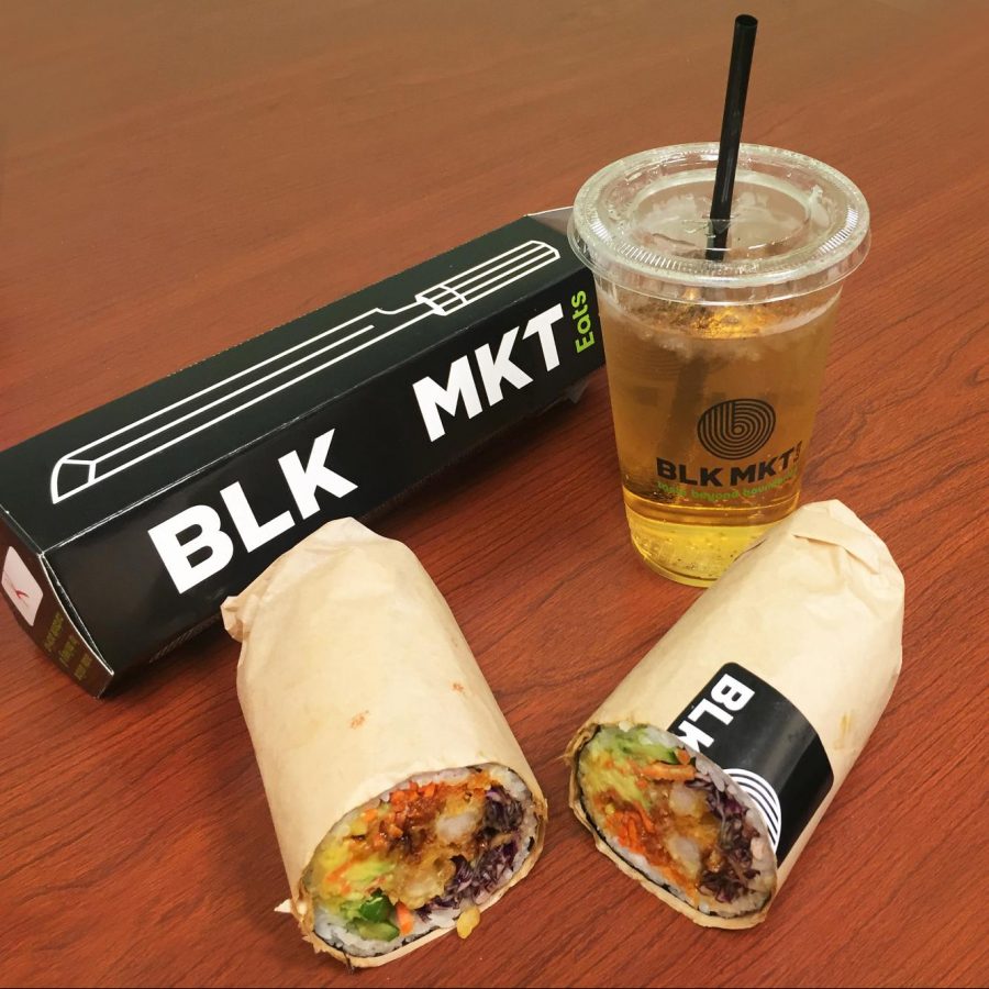 Blk Mkts Krilla Krunch sushi burrito.