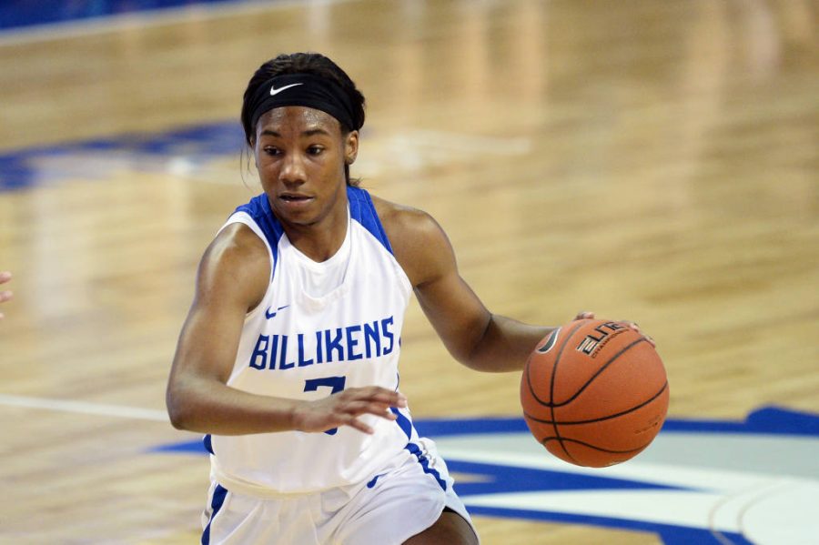 Freshman Ciaja Harbison has now earned herself nine A-10 Rookie of the Week nods as well as a National Freshman of the Week nod from the U.S. Basketball Writers Association, the first time a SLU woman has ever received the award. Photo Courtesy of Billiken Athletics.
