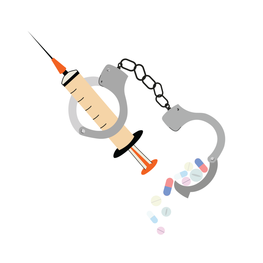 Illustration+showing+a+syringe+with+handcuffs+around+it.