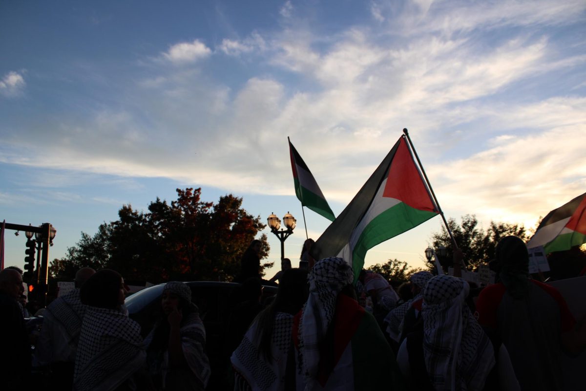 Palestine+Solidarity+in+St.+Louis+Emergency+Protest+on+Oct.+22.%0APhoto+by+Zekhra+Gafurova