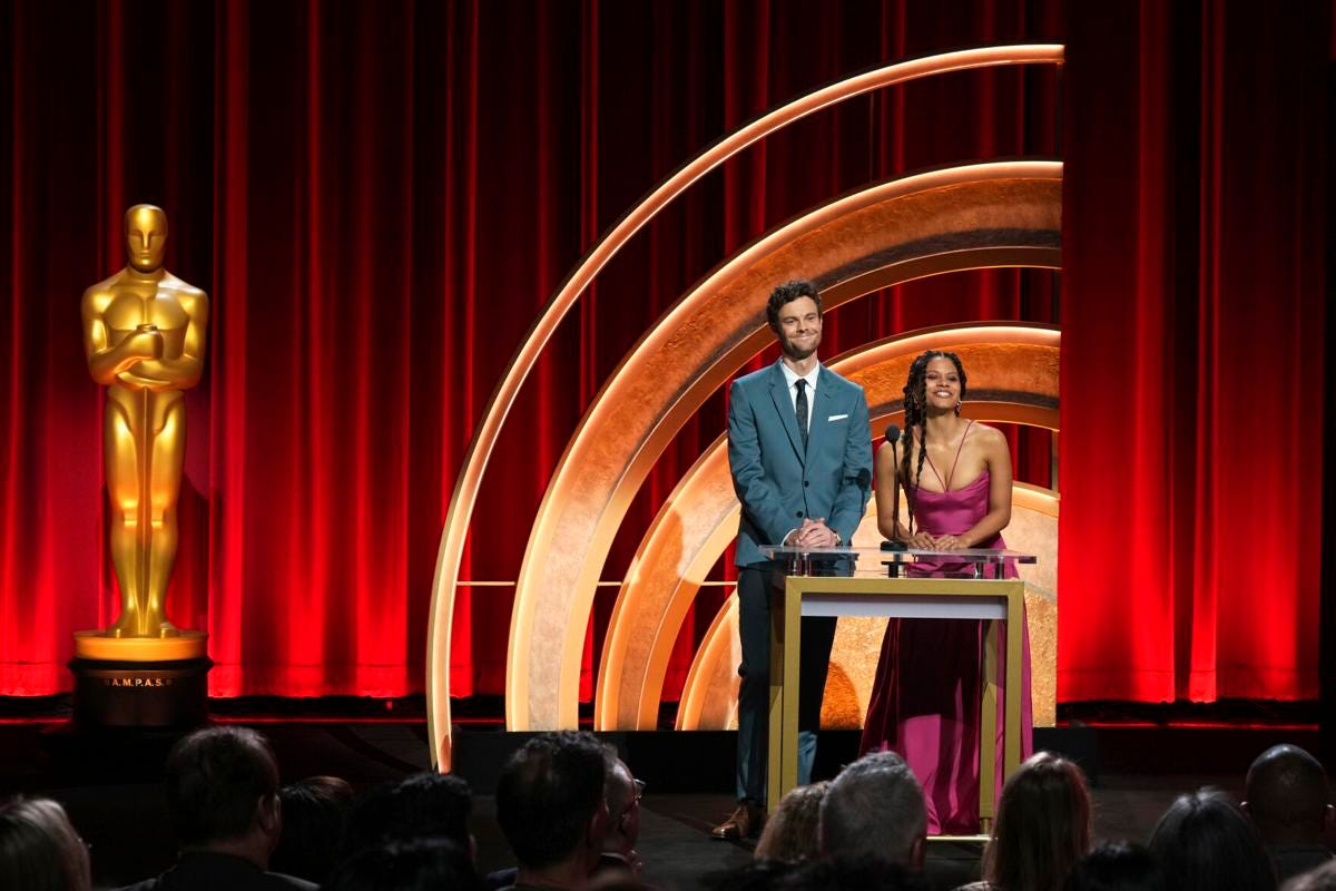 
Hosts Jack Quaid and Zazie Beetz at the 96th Academy Award nominations ceremony in Los Angeles, California (Photo courtesy of Hollywood Reporter). 
