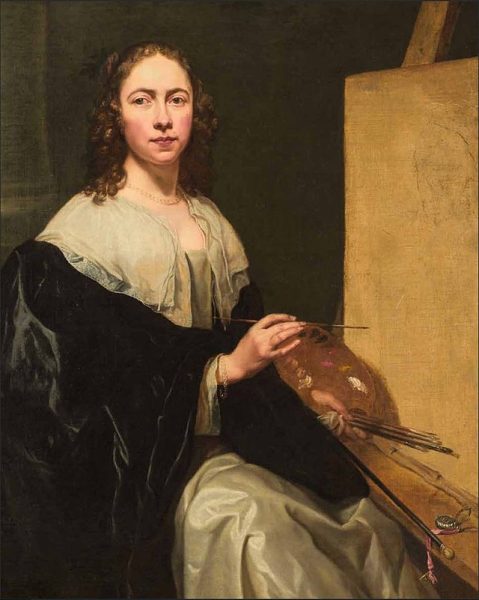 Michaelina Wautier, A Self-portrait with Easel