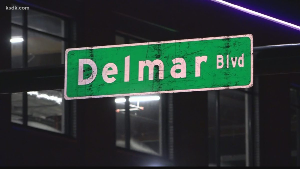 Delmar Blvd. street sign that often marks the racial and socioeconomic divide in St. Louis.
Photo retrieved from KSDK.