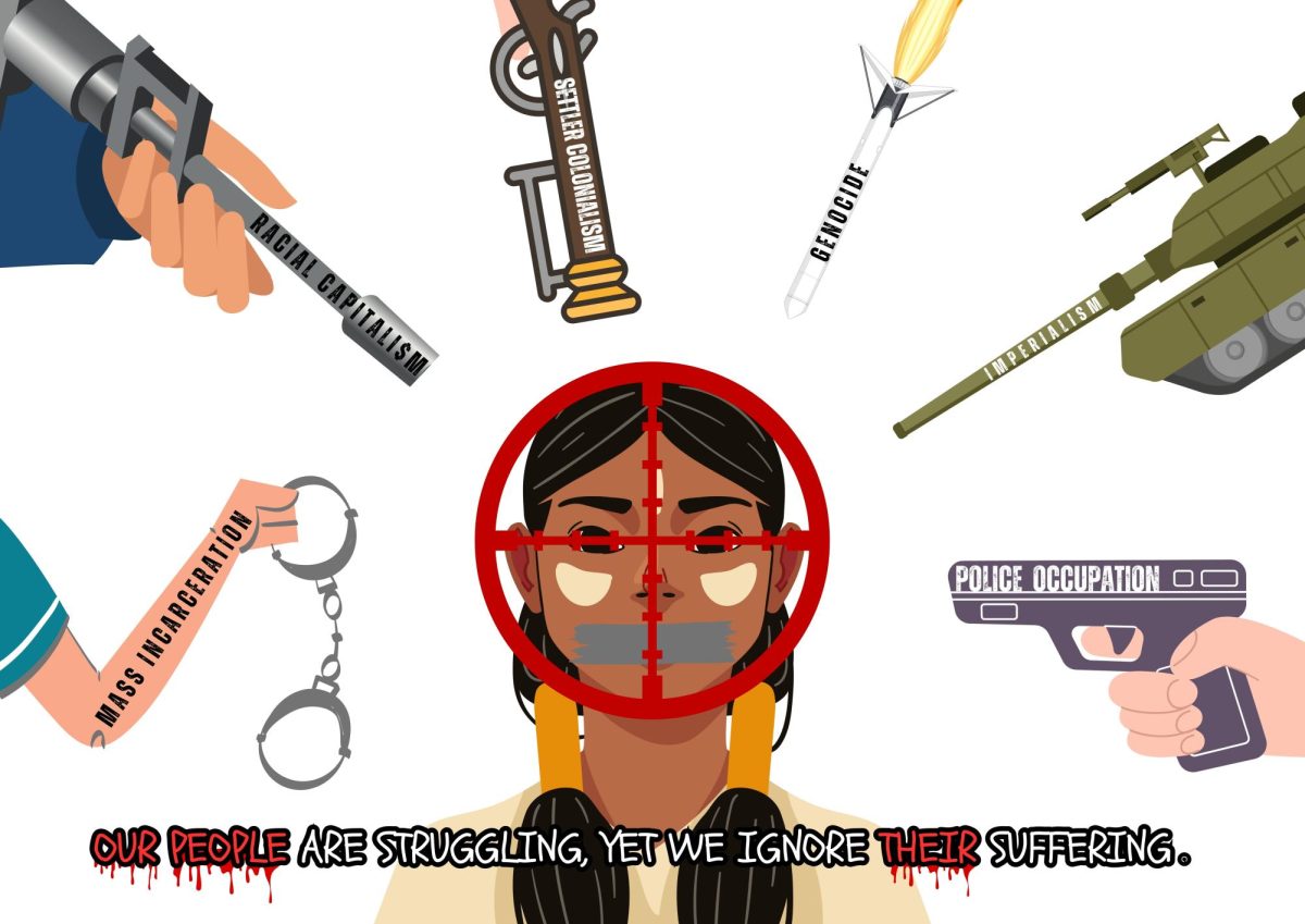 “Our People” graphic highlighting the systemic violence of the status quo experienced by oppressed peoples.