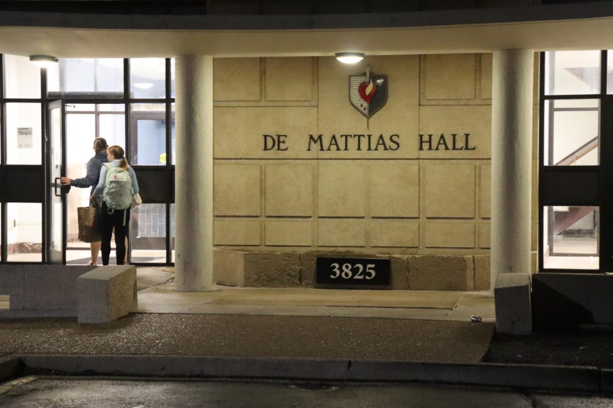 Front view of De Mattias Hall at Saint Louis University on Sept. 26, 2024.