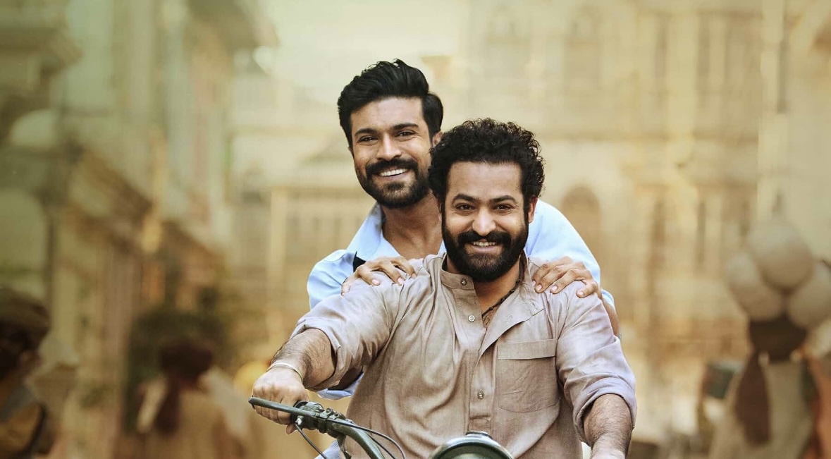 Actors Jr. NTR and Ram Charan as the duel protagonists in the record breaking film, “RRR.”