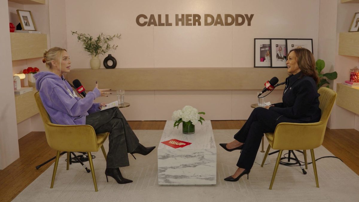 Podcaster Alexandra Cooper interviewed the democratic presidential nominee and U.S. Vice President Kamala Harris on the "Call Her Daddy" podcast. 