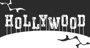 Black and white depiction of the Hollywood Sign with cracks symbolizing celebrity culture’s “death”.