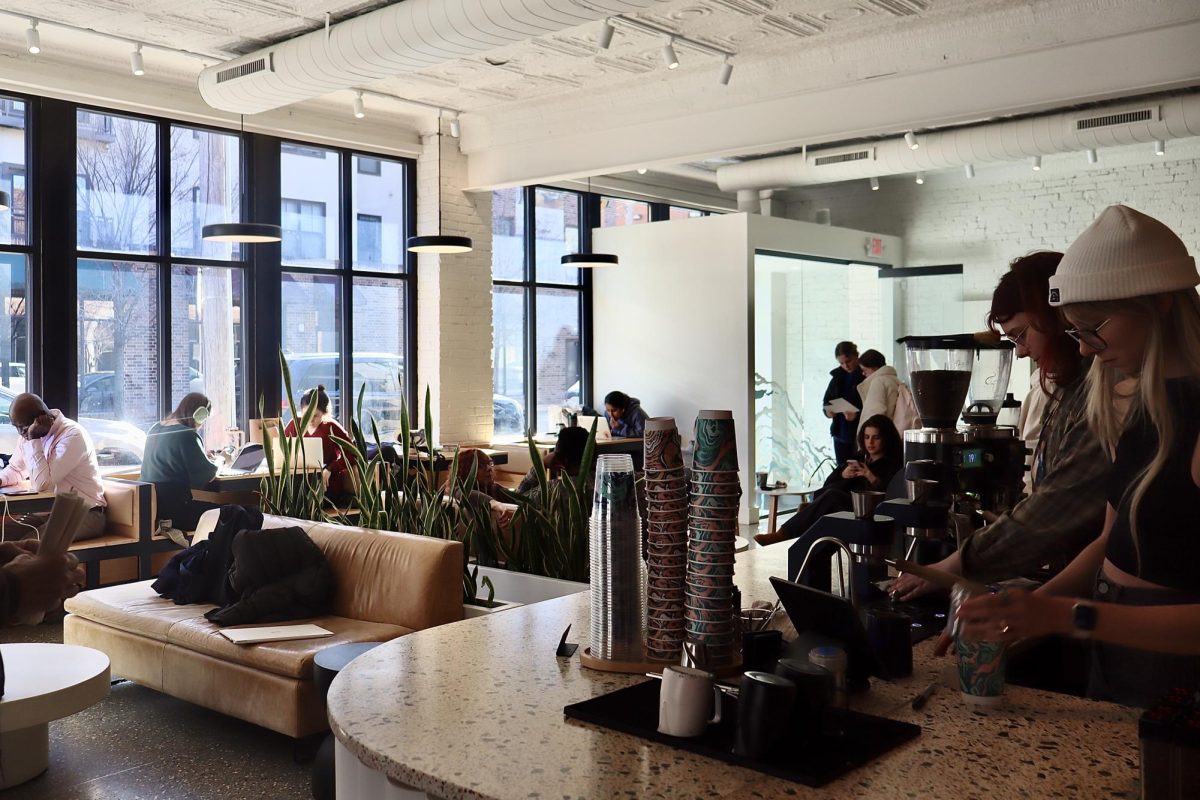 Baristas at Quarrelsome Coffee prepare drinks for customers during their last week of business on Jan. 29, 2025.  