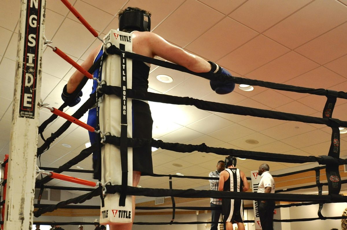 Justin Pound waits in the ring during a stoppage at the Polish Heritage Center on Jan. 25, 2024, in St. Louis.