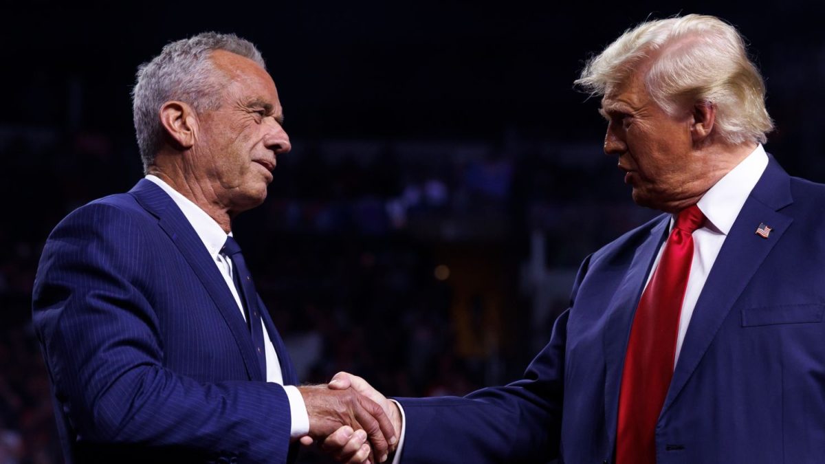 President Donald Trump and Secretary of the U.S. Department of Health and Human Services Robert F. Kennedy Jr. shake hands on Sept. 22, 2025, at a White House press conference (Getty Images).