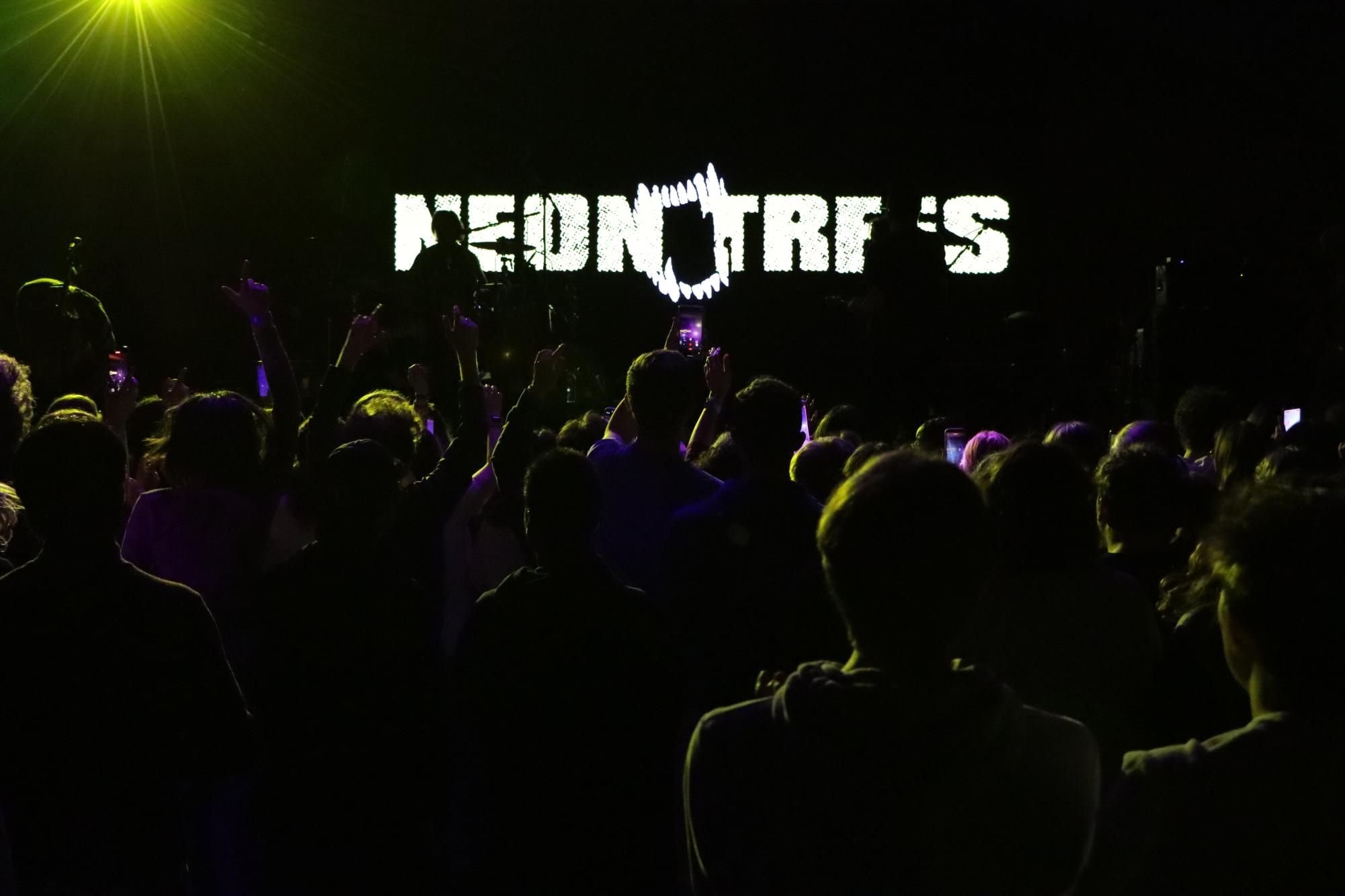 Neon Trees plays for a crowd of students on Jan. 14, 2026 in the Wool Ballroom during Vibe, a concert hosted by the Student Activities Board.