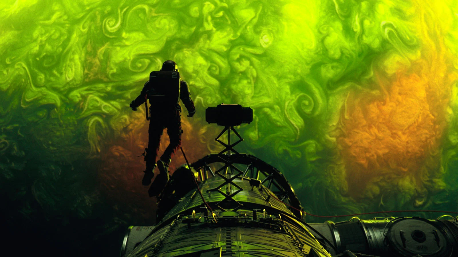 Ryan Gosling as astronaut Ryland Grace outside his spaceship, The Hail Mary, in "Project Hail Mary". (Amazon/MGM)