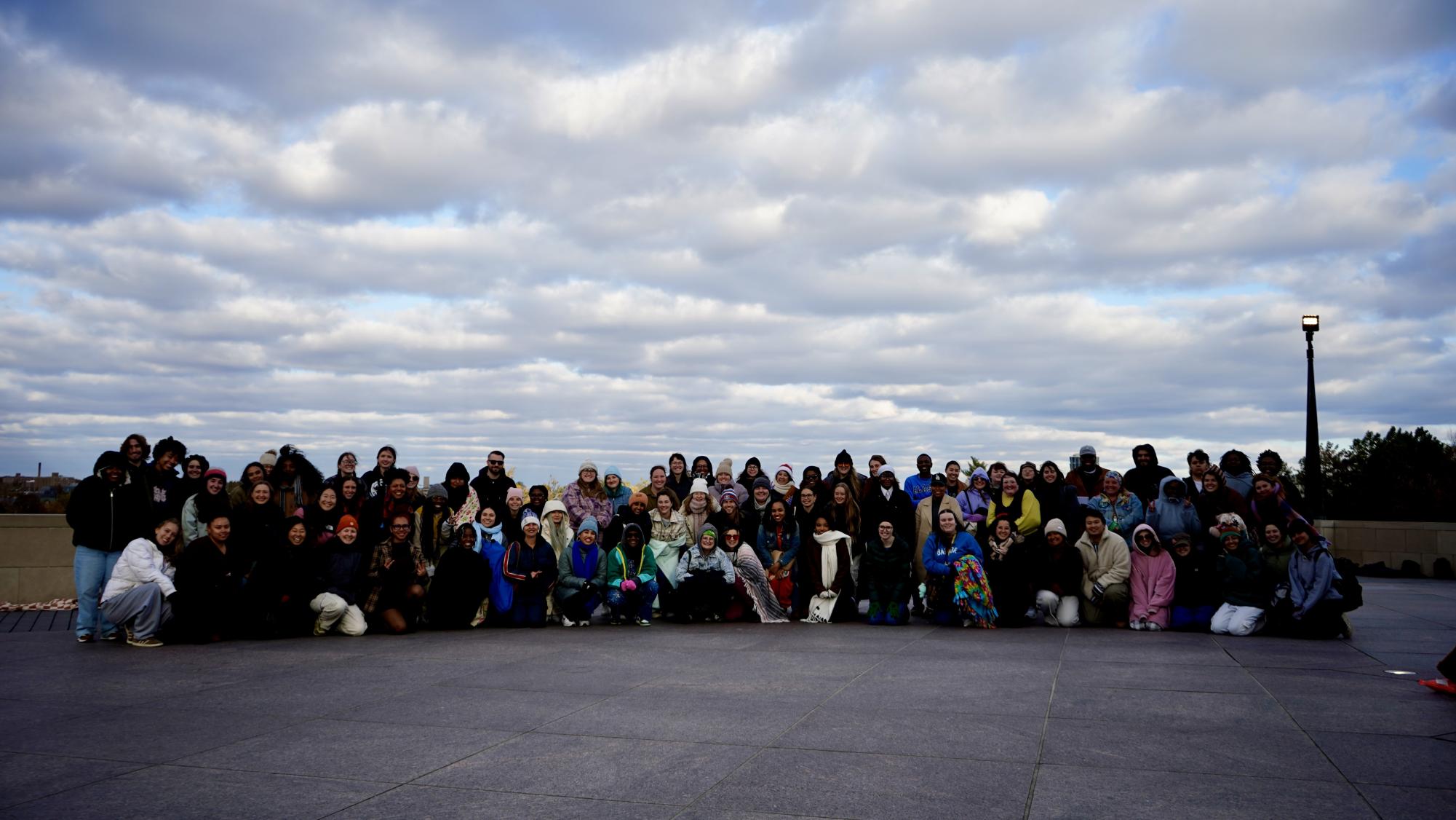 A group picture of the first STL Journal Collective meeting in Nov. 9, 2025 at Art Hill. (Julie Zhang)